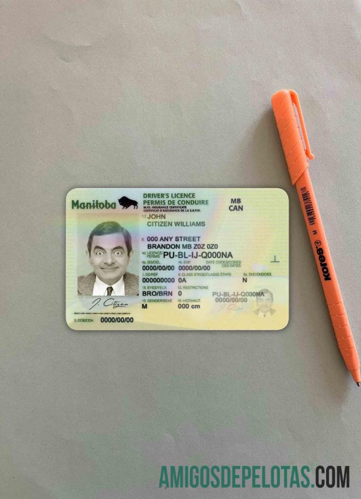 Canadá Manitoba DL fotovisual frontal amostra